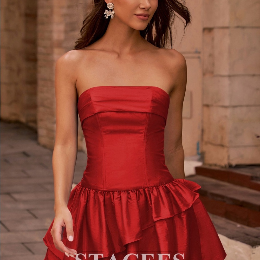 Brand New Red Strapless Homecoming Dress